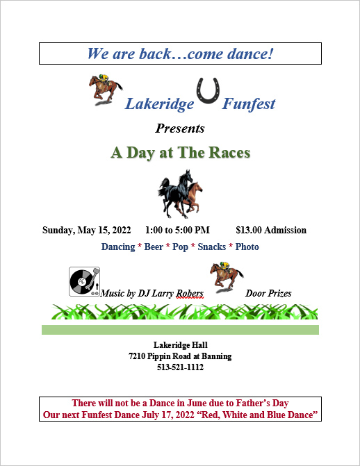 Lakeridge Hall May Funfest Dance - Let's Go To The Races